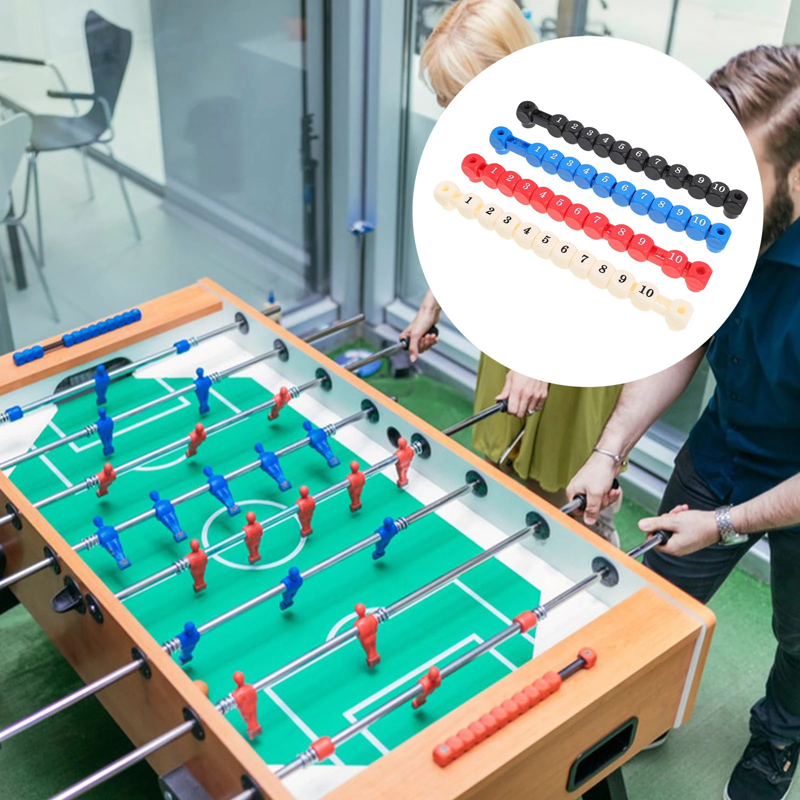 

4pcs Table Soccer Score Counter Foosball Scoring Device 10 Numbers Portable For Home Office Party Score Keepers For