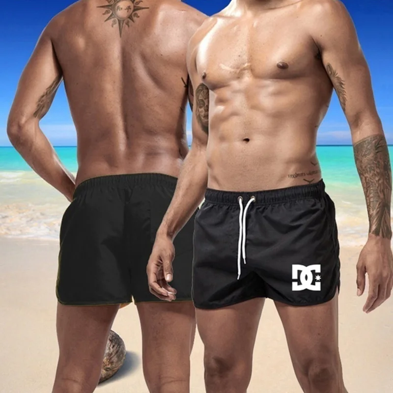 2023 Vente Chaude Hommes Beach Shorts Mâle Bord De Mer Casual Mode Surf Shorts Haute Qualité Gym Sports Solide document Pantalon Court S-3XL