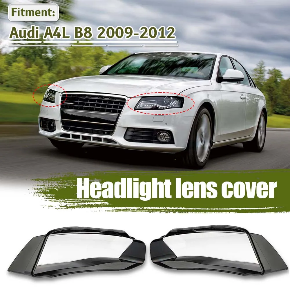 

Car Front Clear Headlight Cover for Audi A4 B8 2009 2010 2011 2012 Auto Glass Lens Case Head Light Caps Lampshade Accessory