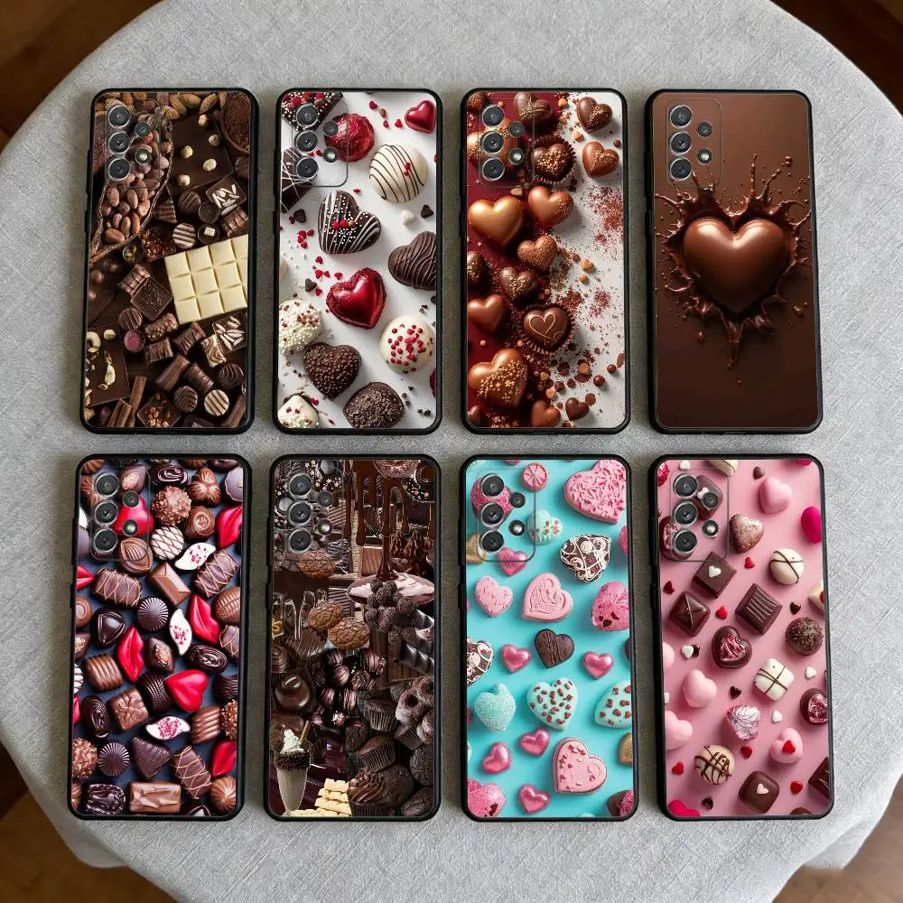 

C-Chocolate-TE Phone Case For Samsung Galaxy A73,A72,A71,A70,A53,A52,A51,Soft Silicone Black Cover