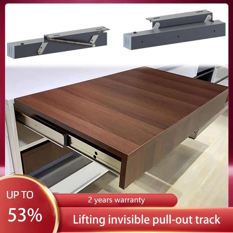 Invisible Rising Pull-Out Table Slide Rail Extension Desk Hidden Bay Window Folding Dining Table Track Rail Hardware