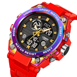 Hot Sale LOQNCE  Male montre homme Hour Sport Watches Digital Double Time Chronograph Watch Mens LED Display Quartz Wristwatches