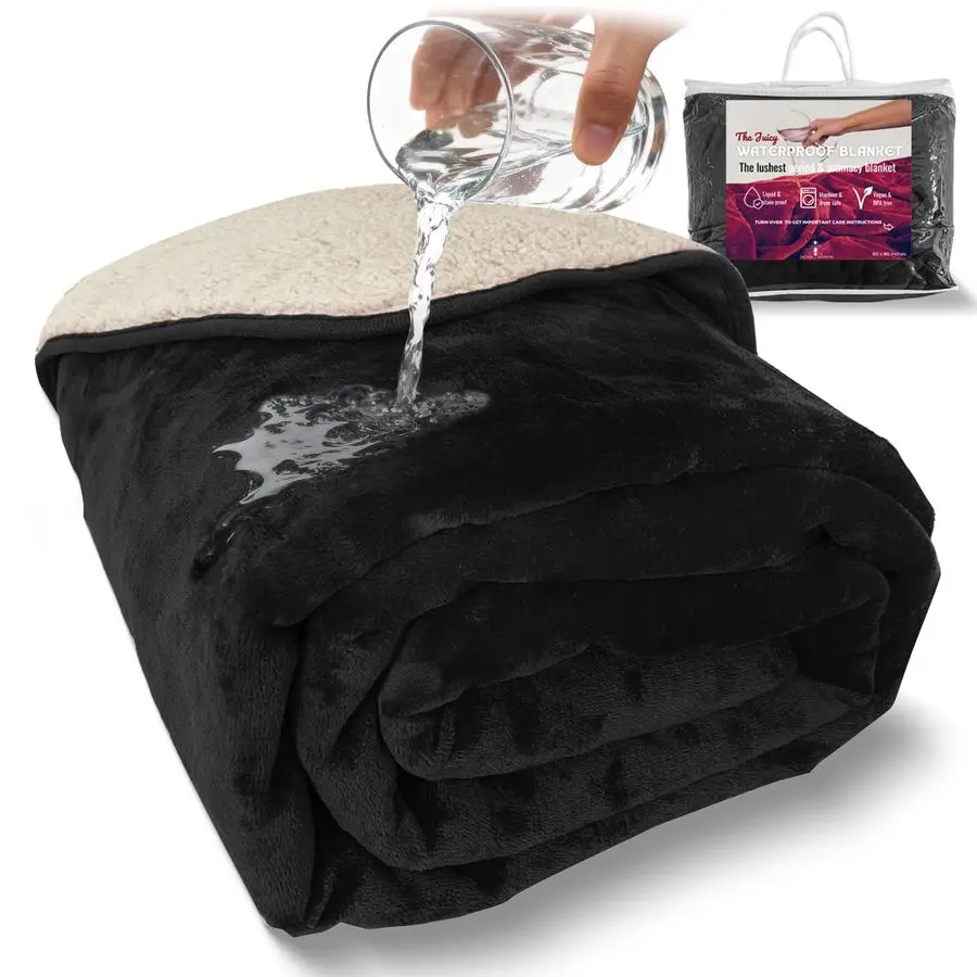 

Waterproof Blanket for Bed Leak amp Stain Proof Splash Throw Fuzzy Cuddle Dry Towel, Pad, Couch Cover Queen amp Twin Size Washab