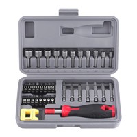 Hi-Spec 36PC 1/4-inch Self-Locking Handle Hand Tool Set Screwdriver Bits Car Repair Tool Kit Mechanical Tools Box Socket Ratchet