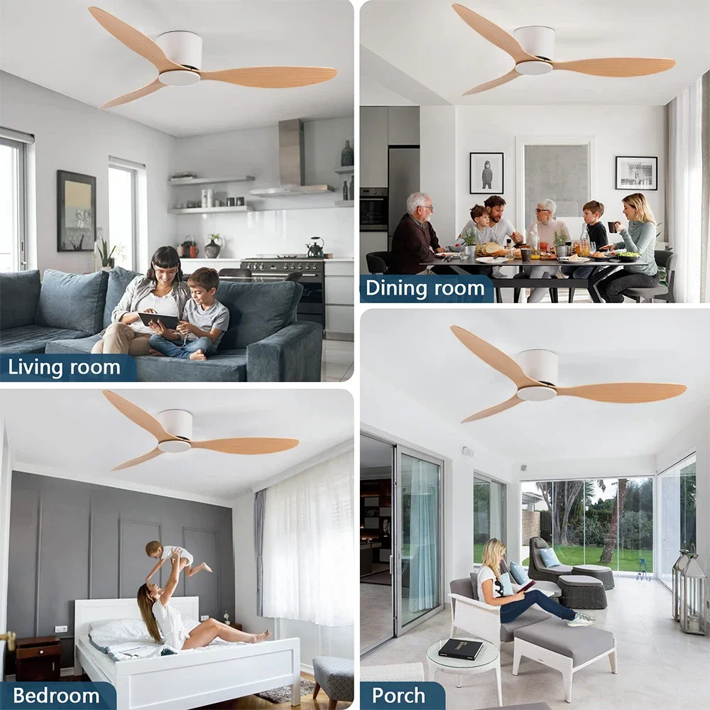 

IRALAN-Ceiling Fans with Remote Control, Low Floor DC Motor, Simple Fan without Light, Home Fan Voltage 90-260V, 30W