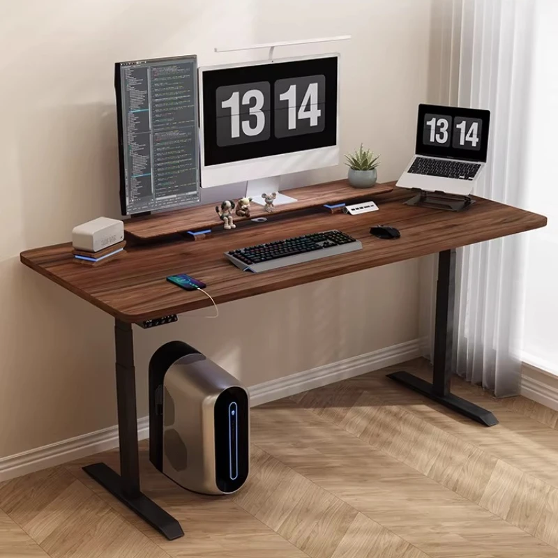 Intelligent automatic lifting computer desk study table electric lifting table legs workbench office solid wood desk e-sports