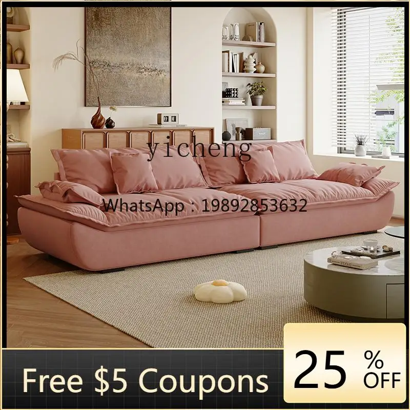 cream sail boat sofa living room straight row sofa big seat deep cat scratch fabric sofa