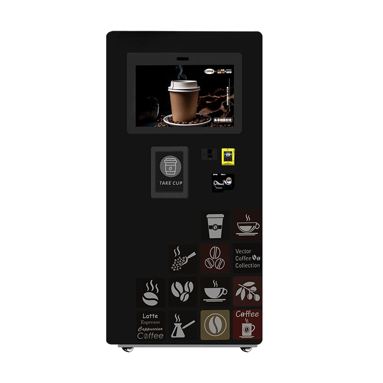 Digital Hot Selling Combo Vending Machine Coffee Machine Coin And Bill Operated Coffee Vending Machine With 32 Inch Screen