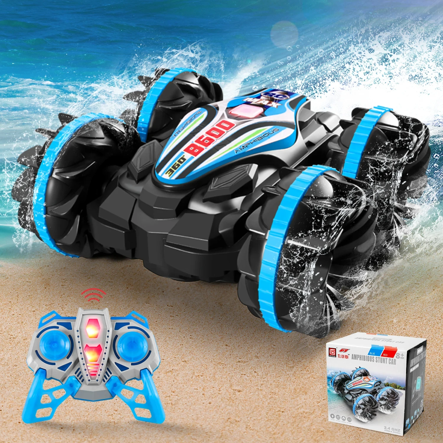 Amphibious RC Car 2.4G Remote Control Stunt Car Double Sided Flip Driving Drift Rc Cars Outdoor Toys Children's Electric Toys