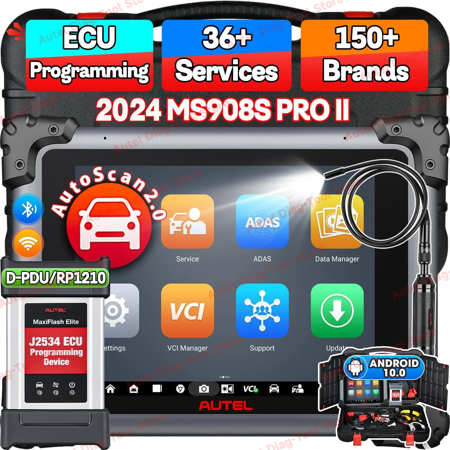 2024 Newest Autel MaxiSys MS908S Pro II Automotive Diagnostic Scanner J2534 ECU Programming&Coding Upgraded of MK908P/MS908S Pro