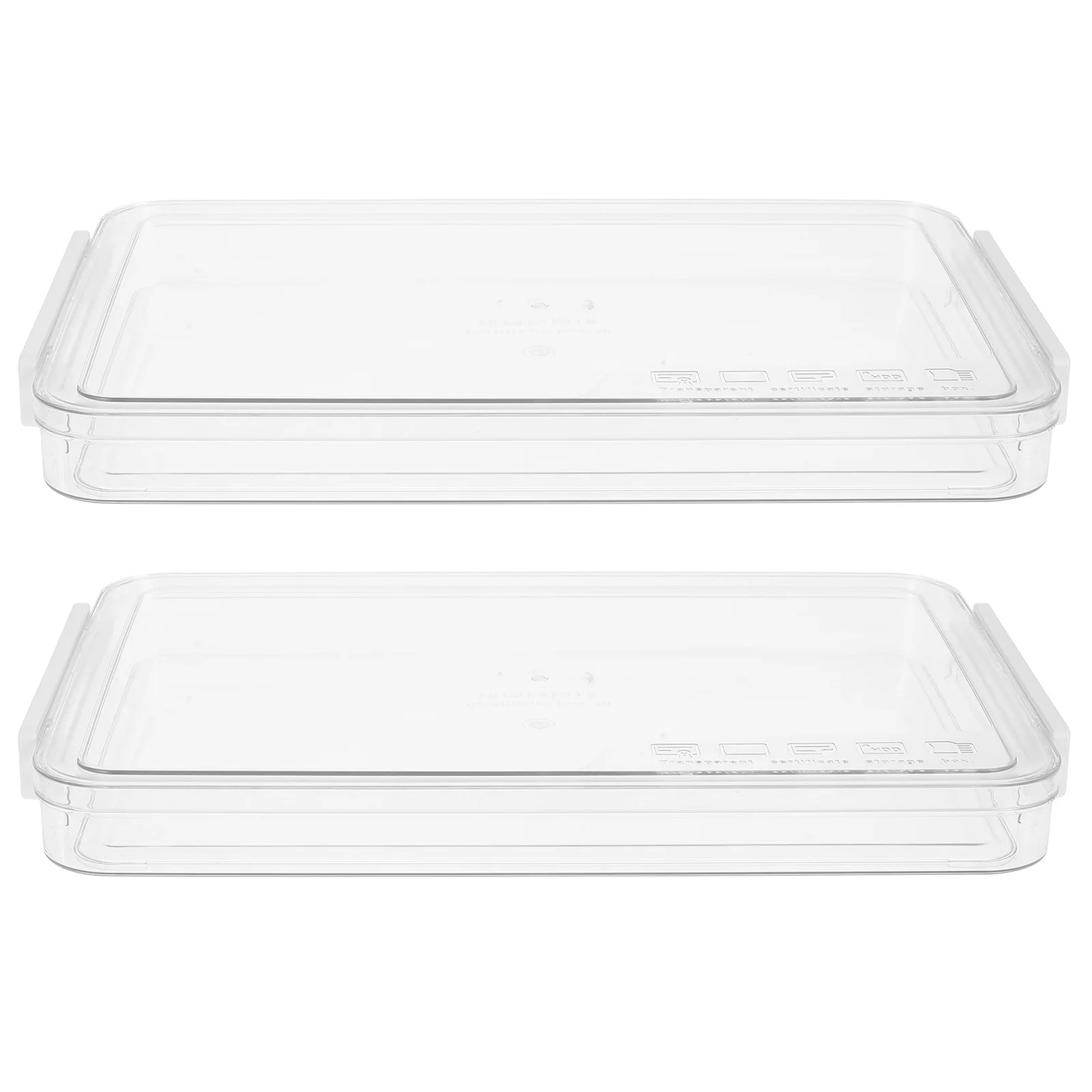 2 قطعة صندوق منظم المستندات لملفات المكتب سعة كبيرة مادة ABS للحيوانات الأليفة صناديق تخزين مسطحة مع أغطية لسطح المكتب الأبيض مرتب #5