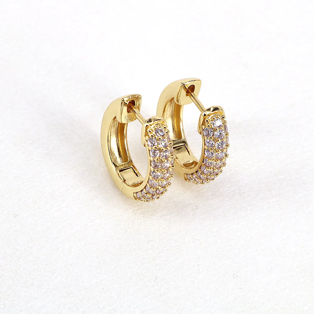 

5 Pairs, Gold Color Small Hoop Earrings For Women Clear Zircon Circle Earrings Jewelry Pendientes Ear Buckle