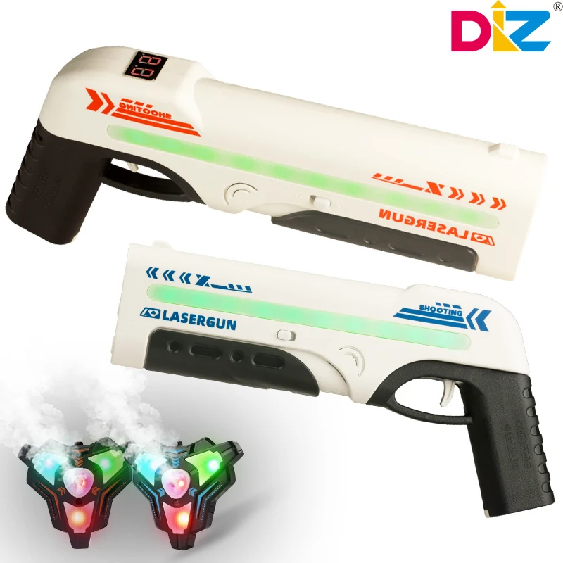 DIZ TOYS 30CM Infrared Battle Toy Gun Electric Laser Tag Game Set Smoke Target Kids Gift for Boys Children Outdoor Party Game