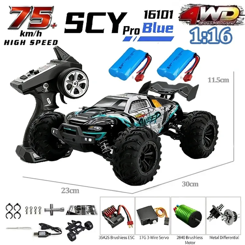 

Радиоуправляемая высокоскоростная машинка SCY 16101PRO, 16102PRO, 16103PRO 4WD 1:16 с бесщеточным двигателем, 70 км/ч, для гонок