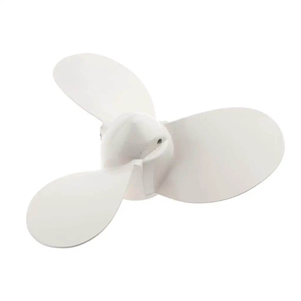 

Three Blade Aluminum Outboard Propeller White Metal Marine Engine Part Durable Turning Point Prop for Accessories for Rigid Boat