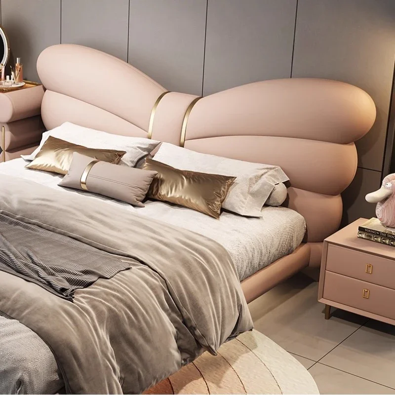 أثاث غرفة نوم إطار سرير بحجم كوين 180 × 200 سم سرير الأميرة مضاء بحجم كينغ سرير مزدوج قواعد السرير الأمامي المنزلي وإطارات السرير #4