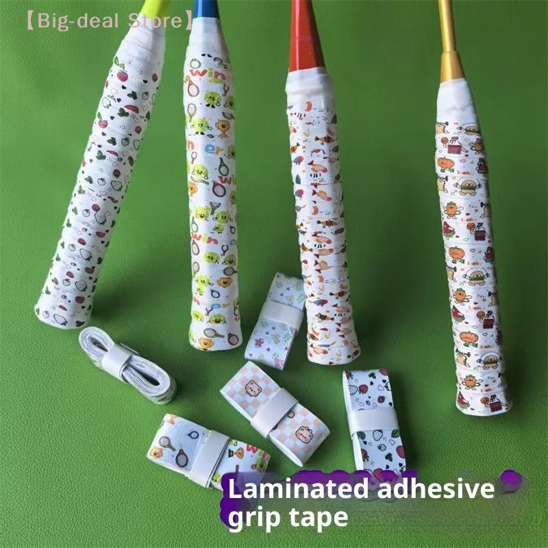 

【M】1 шт. впитывающая пот нескользящая лента для рукоятки из полиуретана с мультяшным дизайном, обмотка для теннисных/бадминтонных/сквош-ракеток