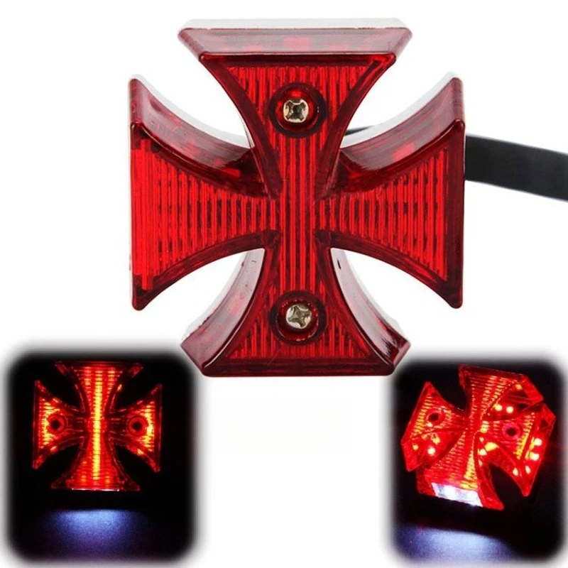 

Motorcycle modification cross small tail light brake light with license plate light