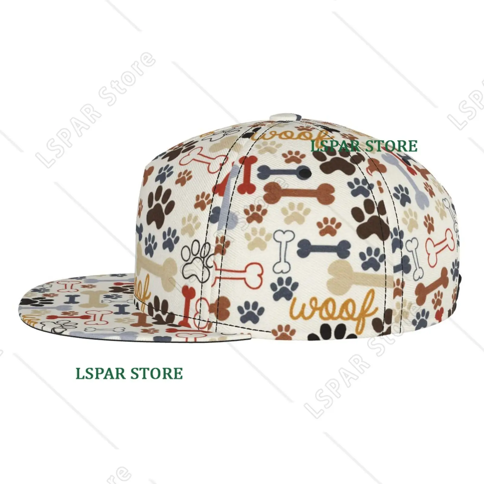 Dog Paw Prints Bones Baseball Cap Men Women Dad Hat Classic Adjustable Plain Hat for Running Workouts and Outdoor Activities