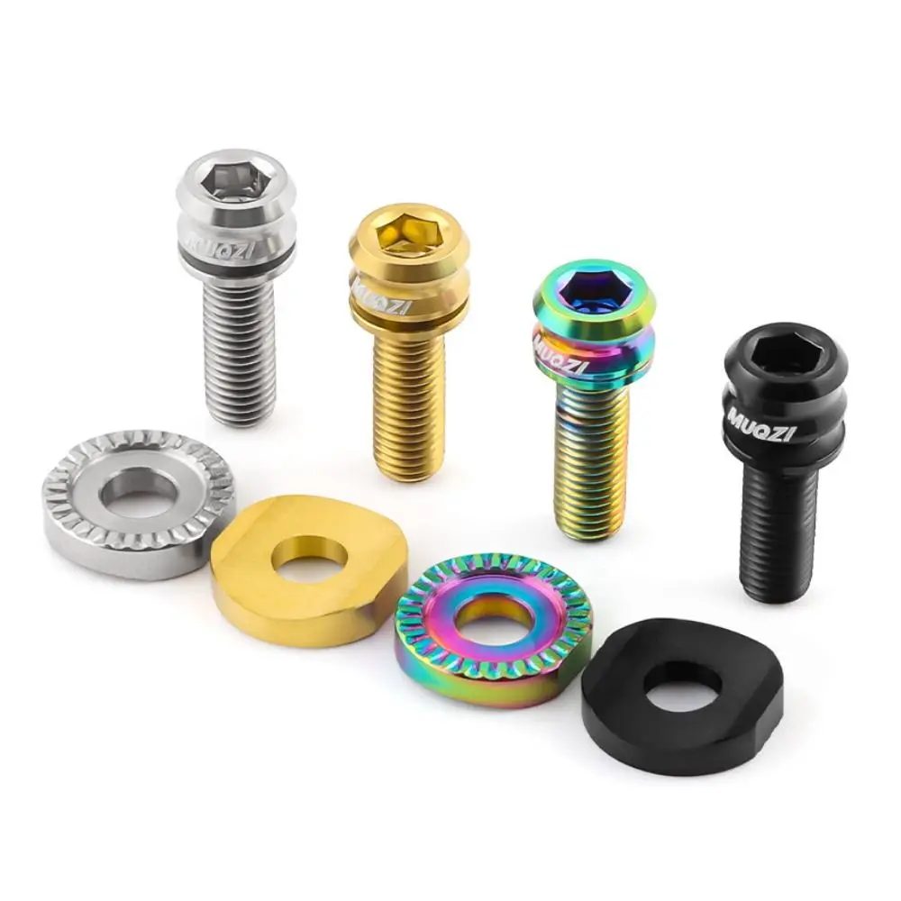 Titanium Alloy Bicycle Front Wheel Fixing Screw Arc-shaped Ultra-light Bike Frame Fixing Screws Colorful M5*17mm