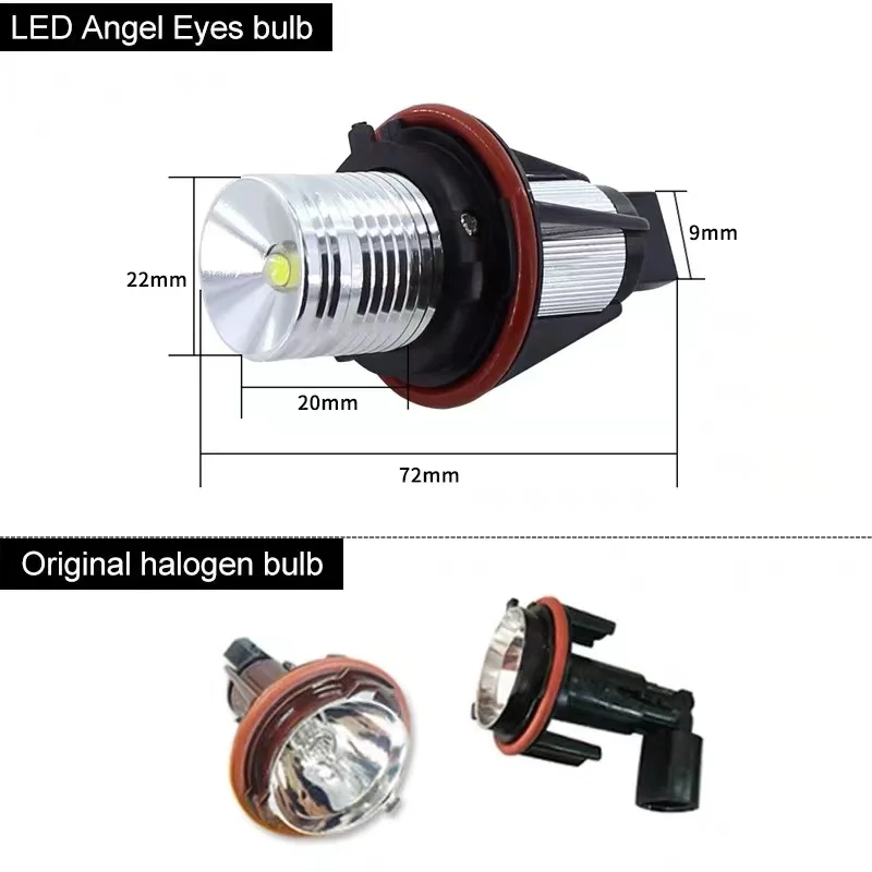 2 قطعة سيارة LED في Canbus 12V الأبيض E39 6W * 2 زاوية عيون مصباح تحديد أبعاد المركبة ل BMW E87 E39 M5 E60 E61 E63 E64 M6 E65 E66 E83 X3 E53 X5