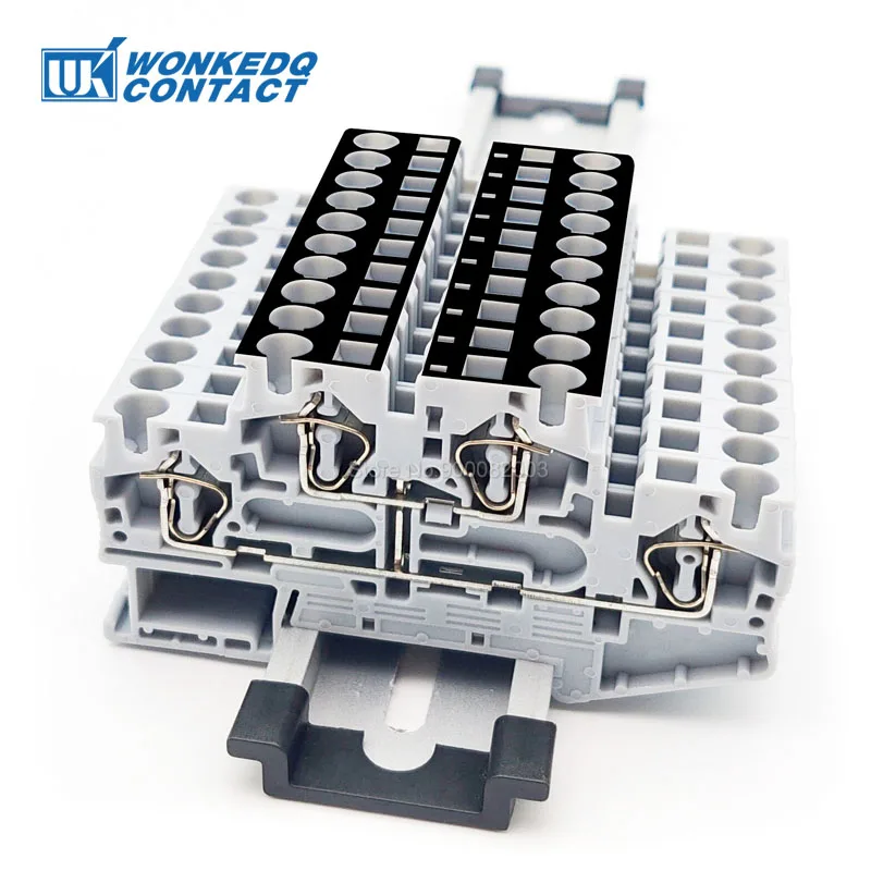 STTB 4-PV 2 Level Terminal With Equipotential Bonder Spring 4mm² Wire Connector Electric DIN Rail Terminal Blocks STTB4-PV