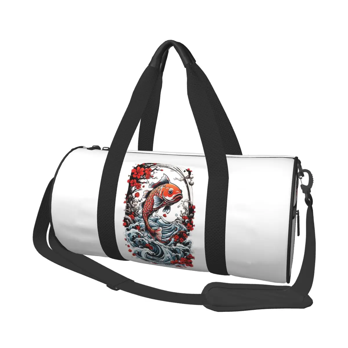 

Japanese Koi Fishing Streetwear Style Large Duffle Gym Bag Waterproof Duffle Travel Bags Handbags Fitness bag