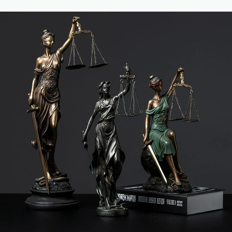 Statue de la déesse de la justice et de la équité judiciaire, décoration de bureau, ornements, sculpture de personnage de la déesse de la justice, décor esthétique de pièce