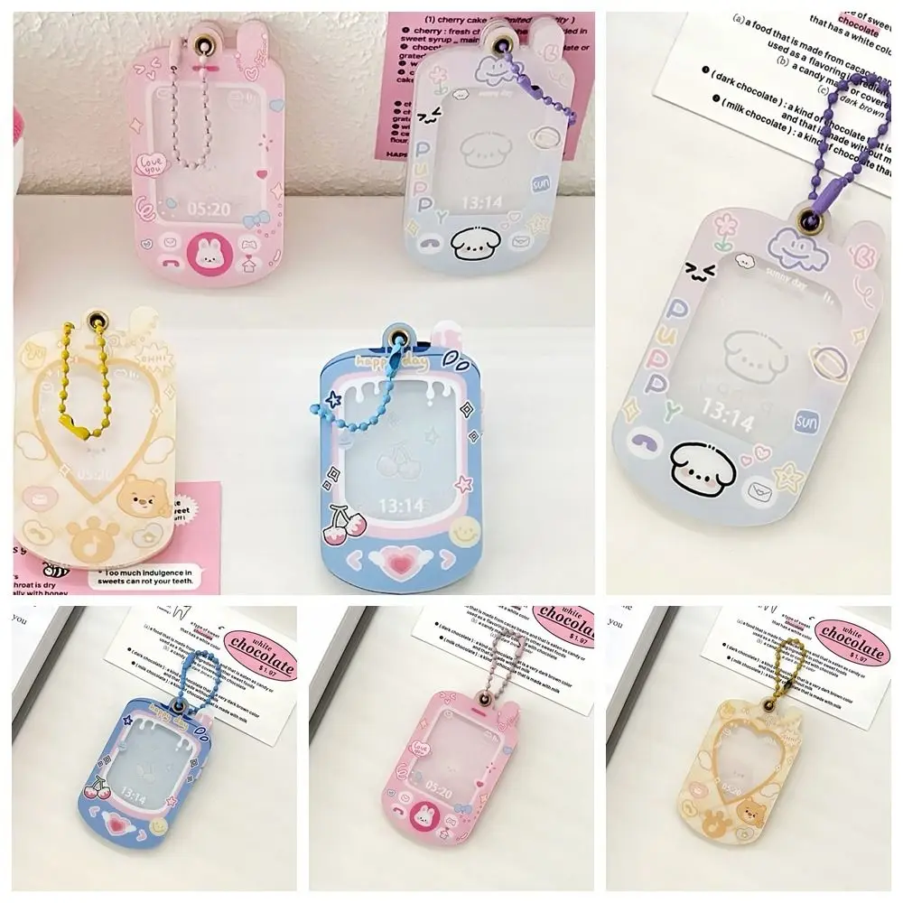 

PVC Kpop Photocard Holder Mini Phone Dog Mobile Phone Photocard Frame Creative Unique Access Card Protective Case Friends
