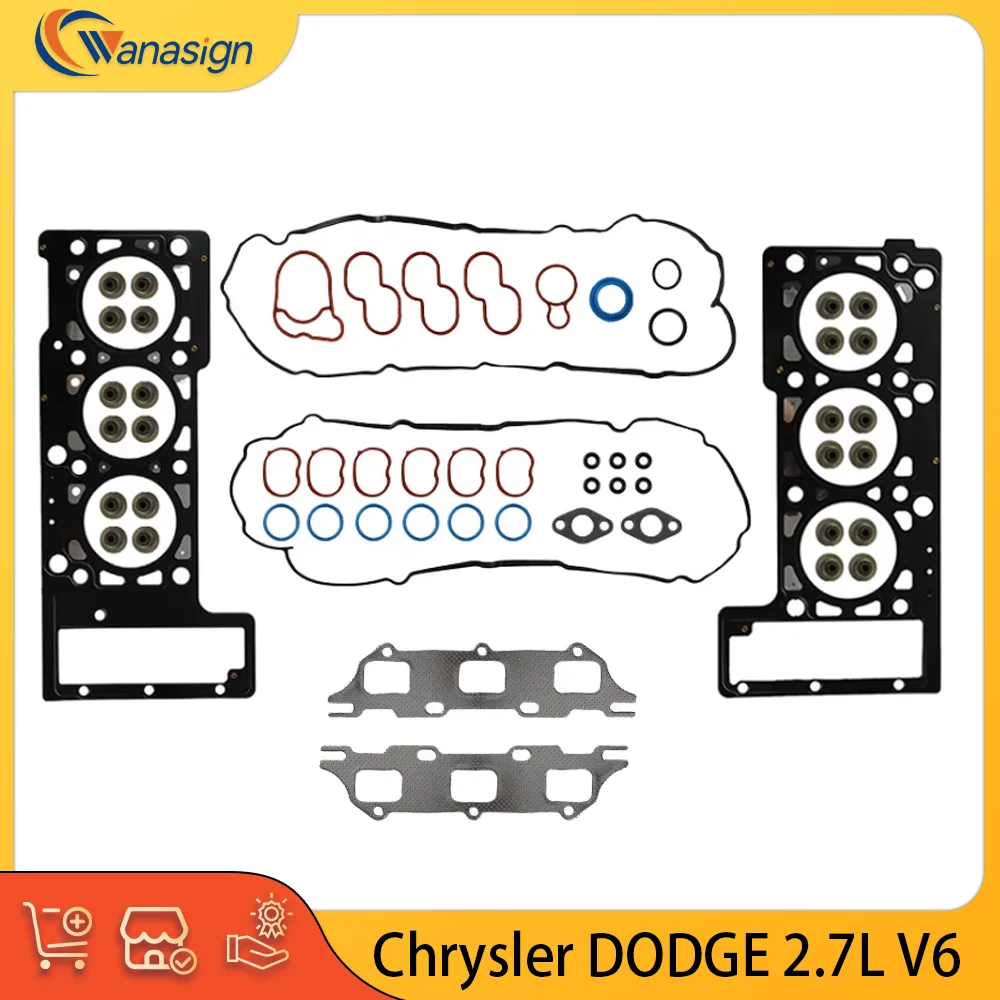 

Автозапчасти, полный комплект прокладок для двигателя, Комплект прокладок для Chrysler Dodge 2.7L V6 2.7L T 2000-2024 HS9514PT-1