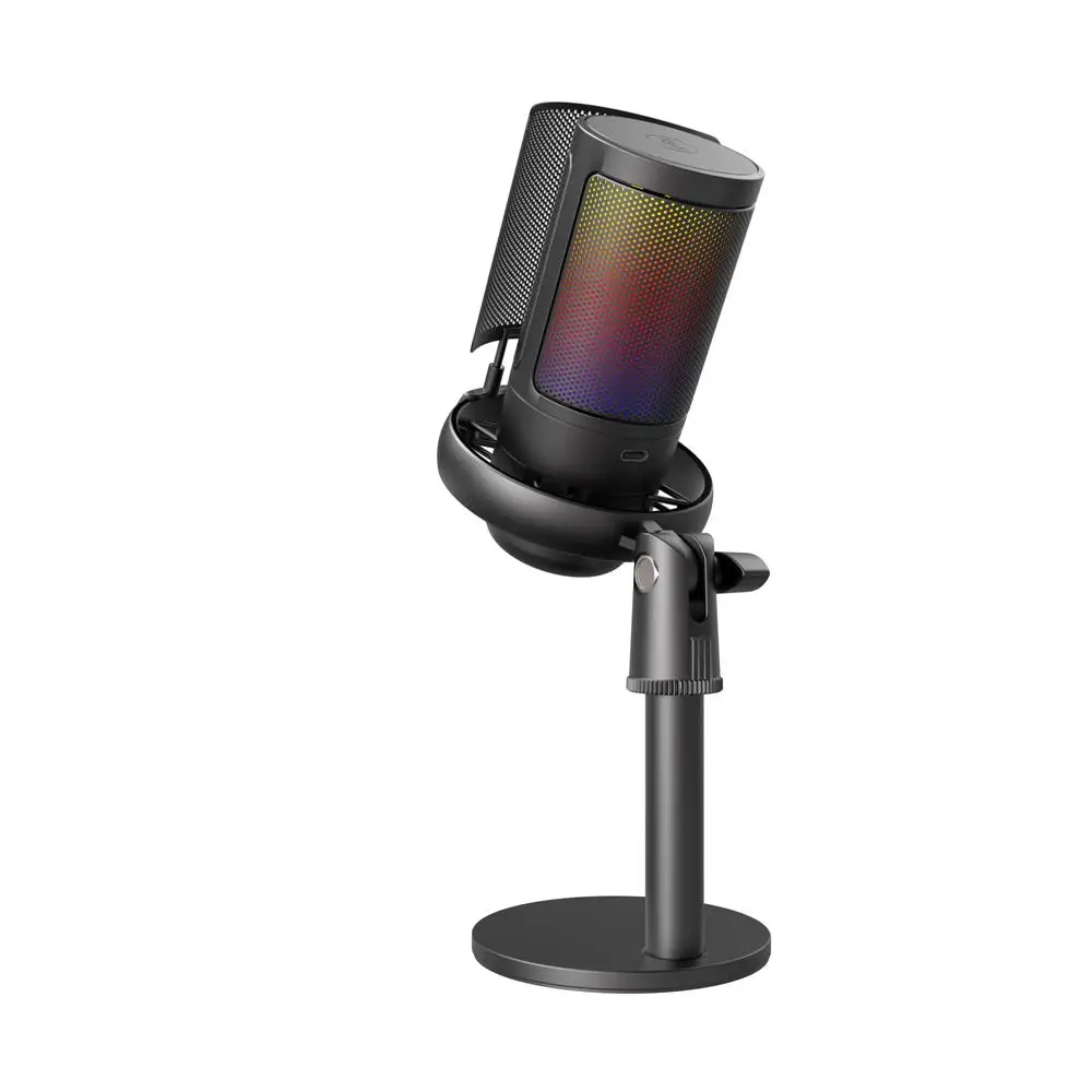 Microphone de jeu sans fil ME6S RGB, conférences vidéo, chant en direct, enregistrement, maximum 110 dB, fabriqué en métal ABS