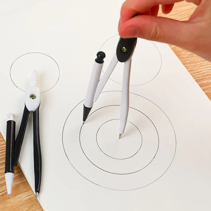 School Compasses with 0.7mm pencil lead Maths Drawing Tools