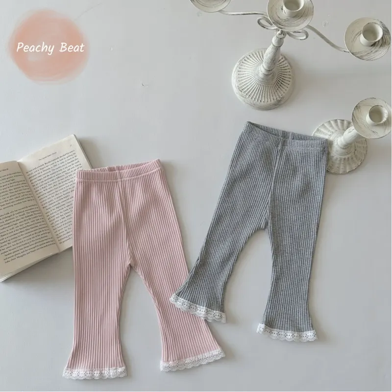 

Newborn Baby Girl Princess Lace Flare Pants Infant Toddler Child Cotton Outdoor Casual Trousers Autumn Spring Baby Clothes 0-2Y