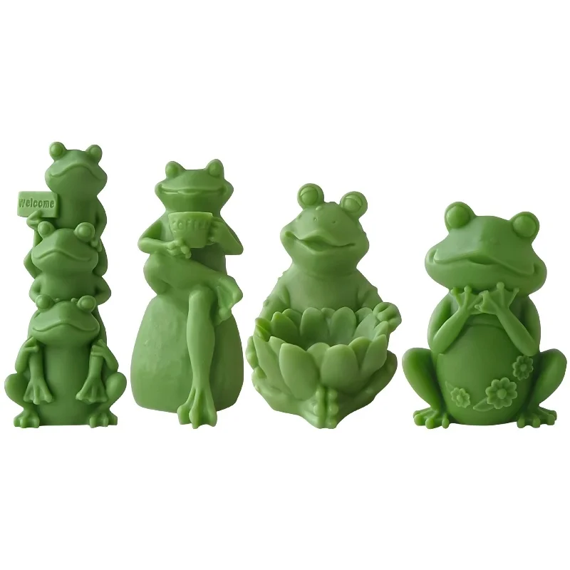 DIY Frog Candle Silicone Mold Gypsum Aromatherapy Candlestick Decorative Ornament Epoxy Resin Mold Handmade Soap Handicrafts