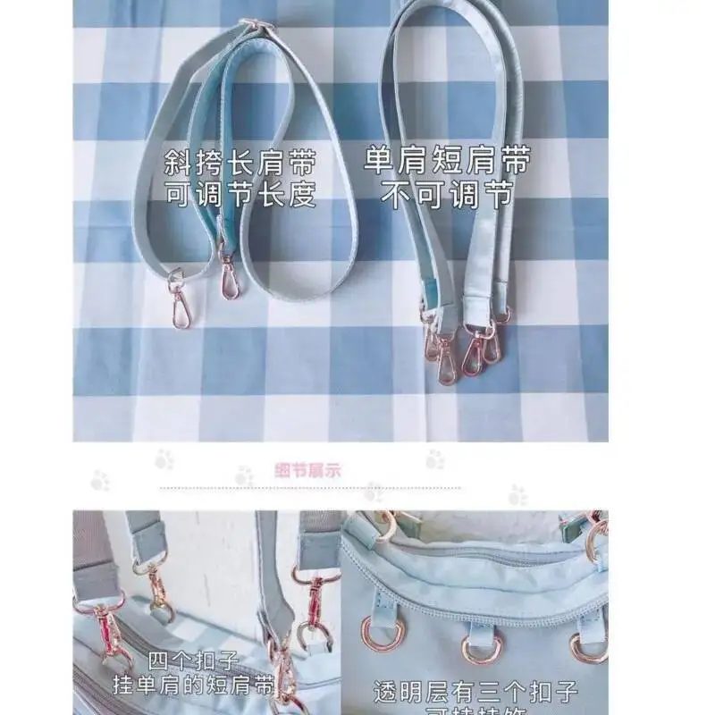 Bloom Haruku Aesthetic Transparent White Shoulder Women Sweet Cat Handbag Ita Bag Ladies Lolita Mini Backpack Itabag