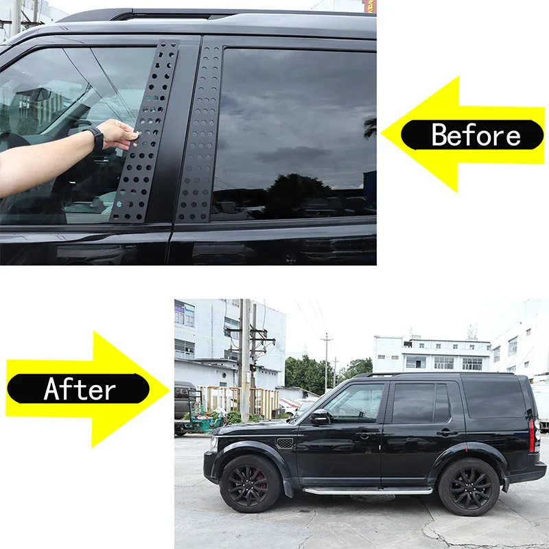 For Land Rover Discovery 3 Discovery 4 2004-2016 Aluminum alloy Car Window B-pillar Center Pillar Trim Sticker Car Accessories