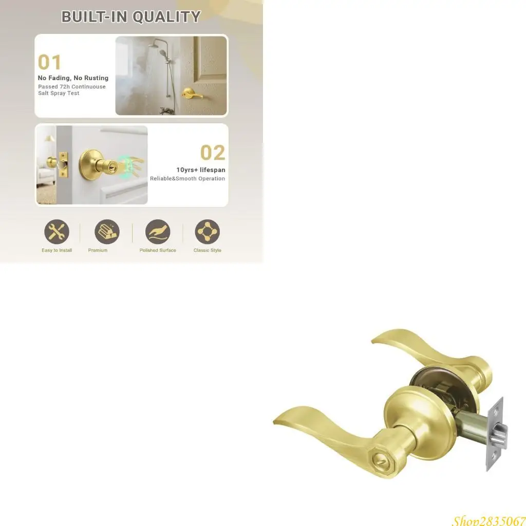 Entry Door Handle with Lock and for Screen Door Patio Door Easy to Install 831F