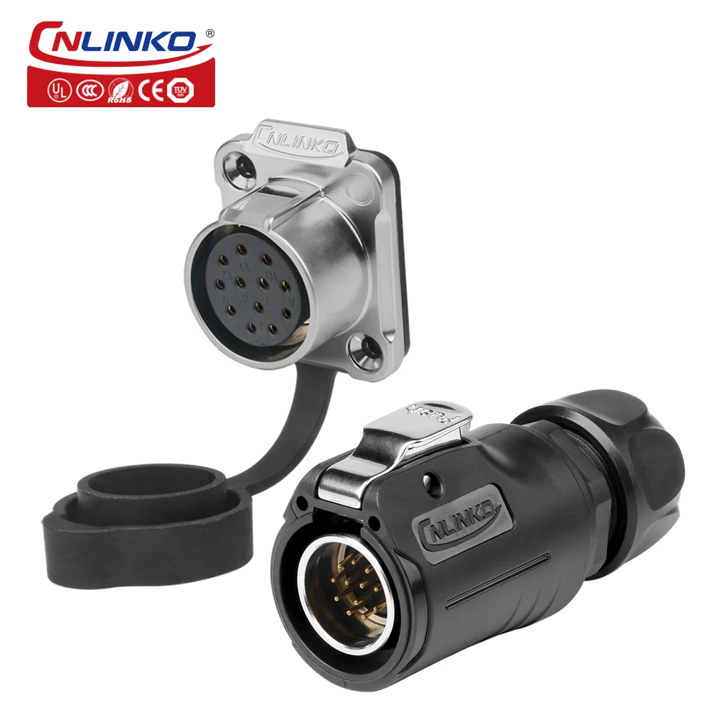 CNLINKO IP68 M20 Outdoor Waterproof Connector 5/7/9/12 Pin Aviation Electrical Wire Cable Connector Plug Seamless Sealed Socket