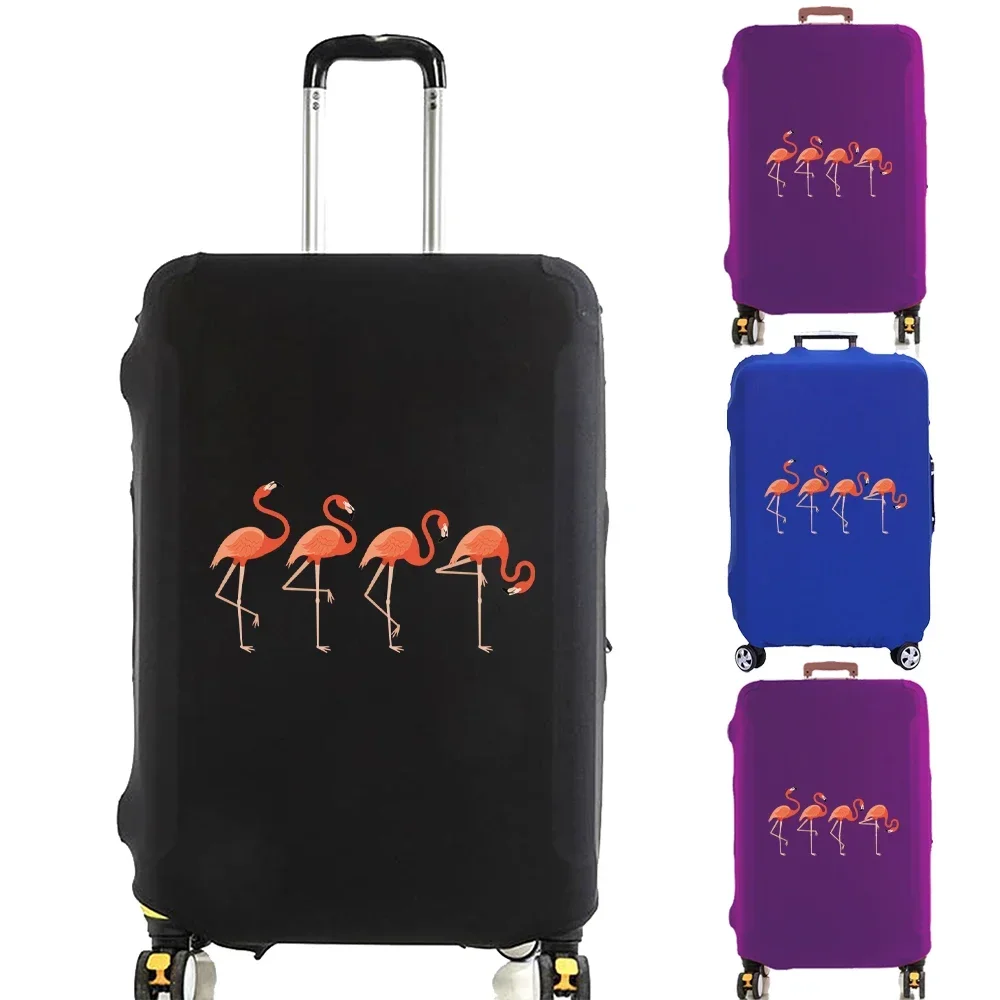 Luggage Cover Suitcase Protector Elasticity Four Flamingos Print Scratch Resistant Case Dust Cover for 18-32 Inch Travel Trolley