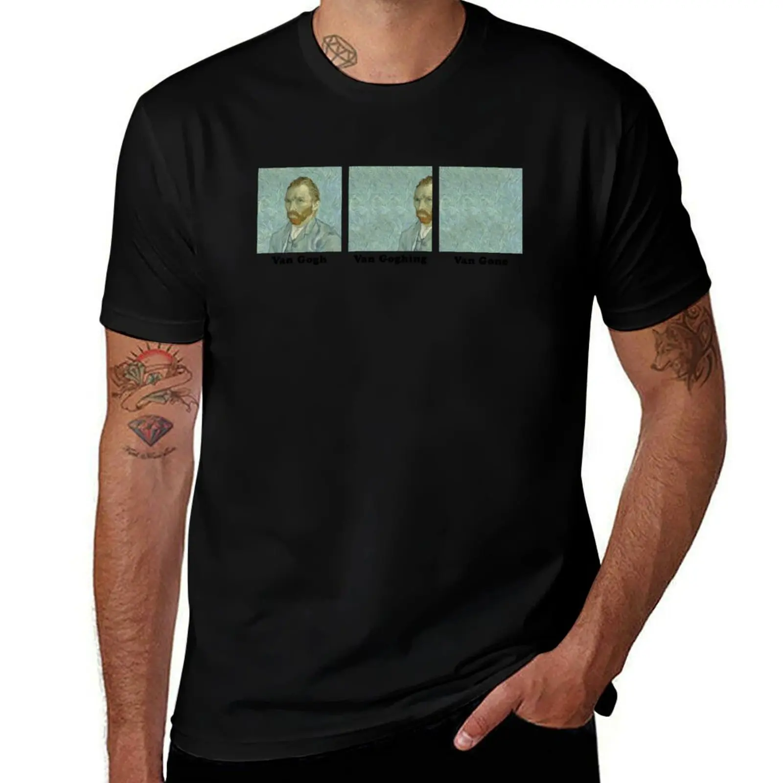 Van Gogh Van Goghing Van Gone HQ Vincent Hidden Self Portrait Funny Meme T-Shirt Gym Exercise Short Sleeve T-Shirt