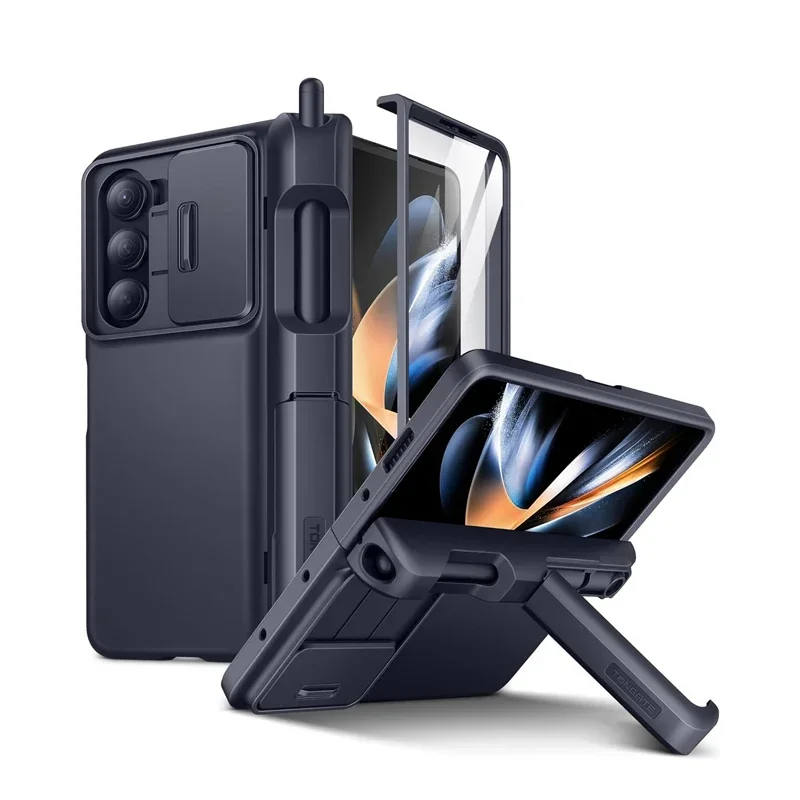 Compatible with galaxy Z Fold 5 Screen Protector S Pen Kickstand and Camera Cover Rugged Hinge Protection for Samsung phone case