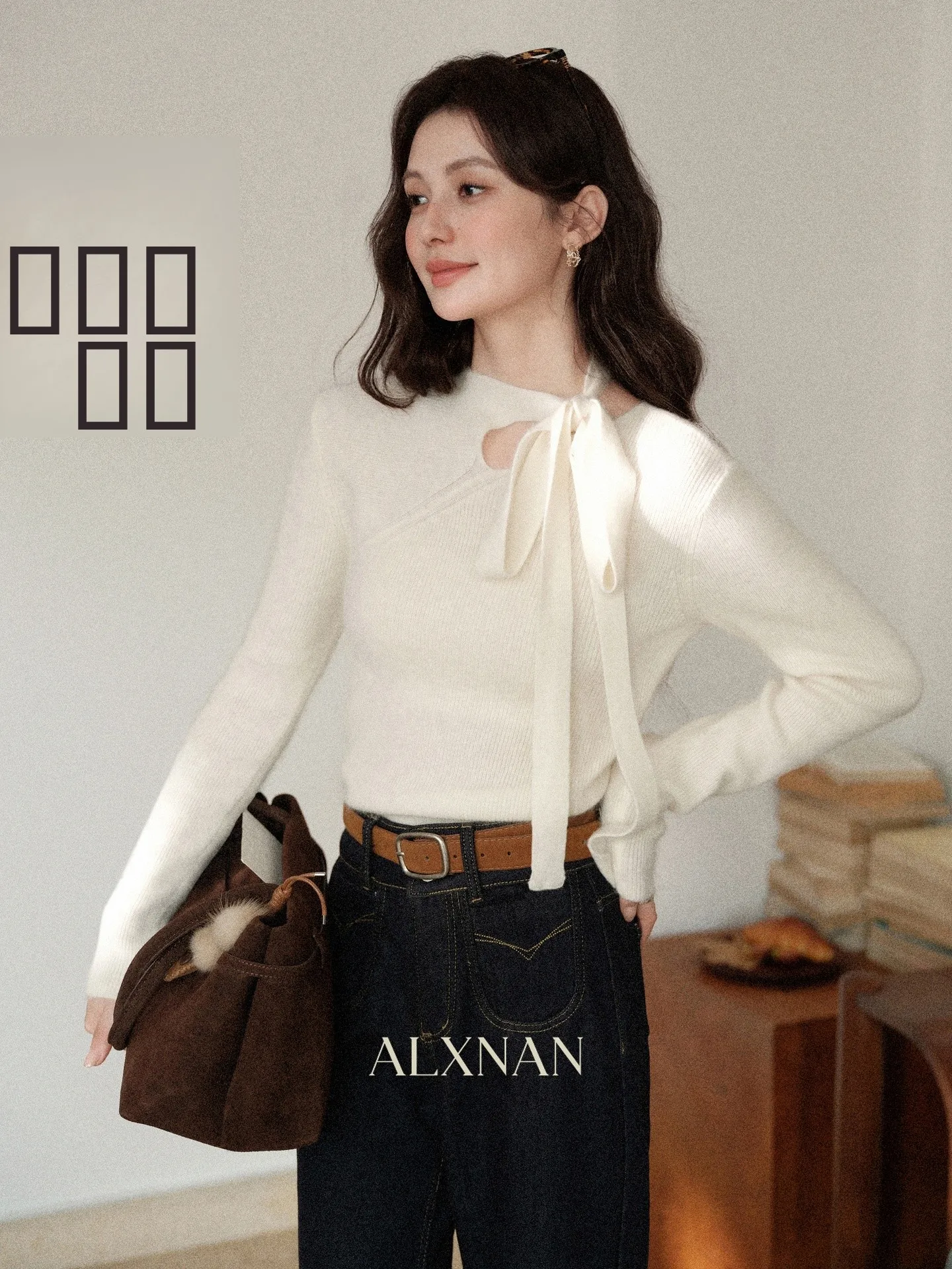 

South Deer Spring Autumn Winter Design Slim Fit Women's Knitted Sweater Nectarine Base Layer Sweater French Sle Long Sve...