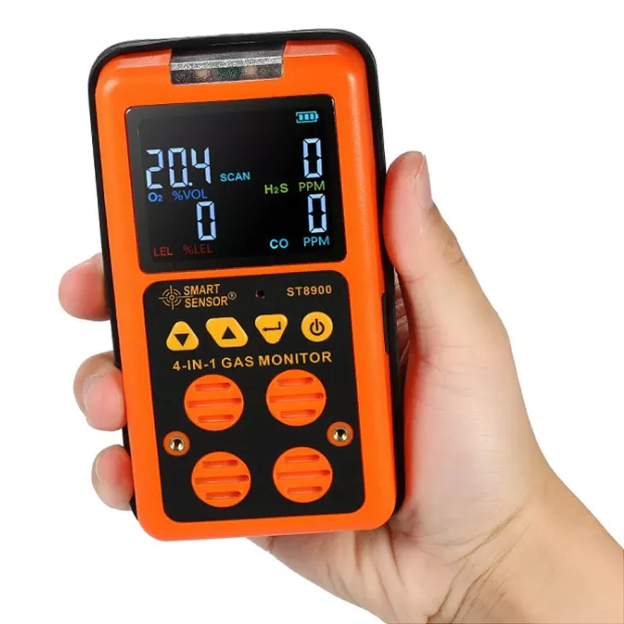 

Smart Sensor ST8900 Portable Four in One Gas Detector O2 H2S CO LEL Gas Detector with STEL/TWA