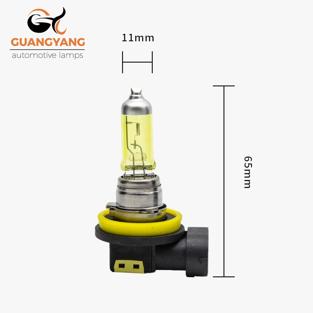 2 Pcs H8 12V 35W Yellow 2800K Lights Car Headlight Auto Fog Lamps Halogen Bulbs