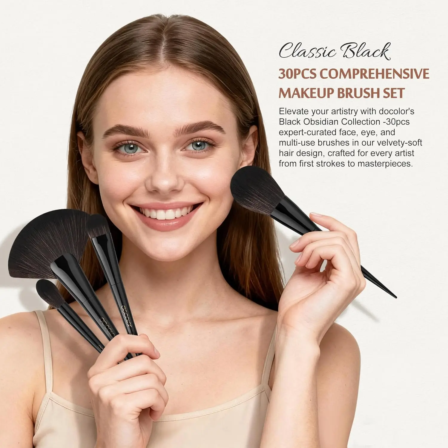 전문가용 30종 메이크업 브러쉬 세트 - 합성 카부키 파운데이션 컨투어 블러쉬 아이섀도우 아이라이너 키트