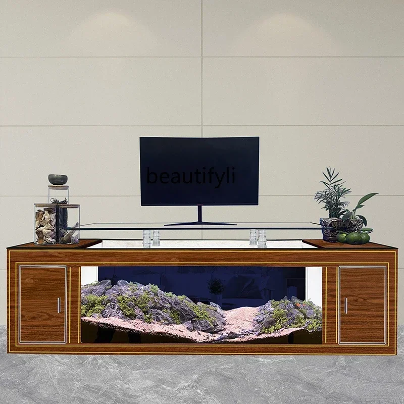 

TV Cabinet Fish Tank Living Room Vertical Glass Large Aquarium Ecological Self-Circulation Change Water