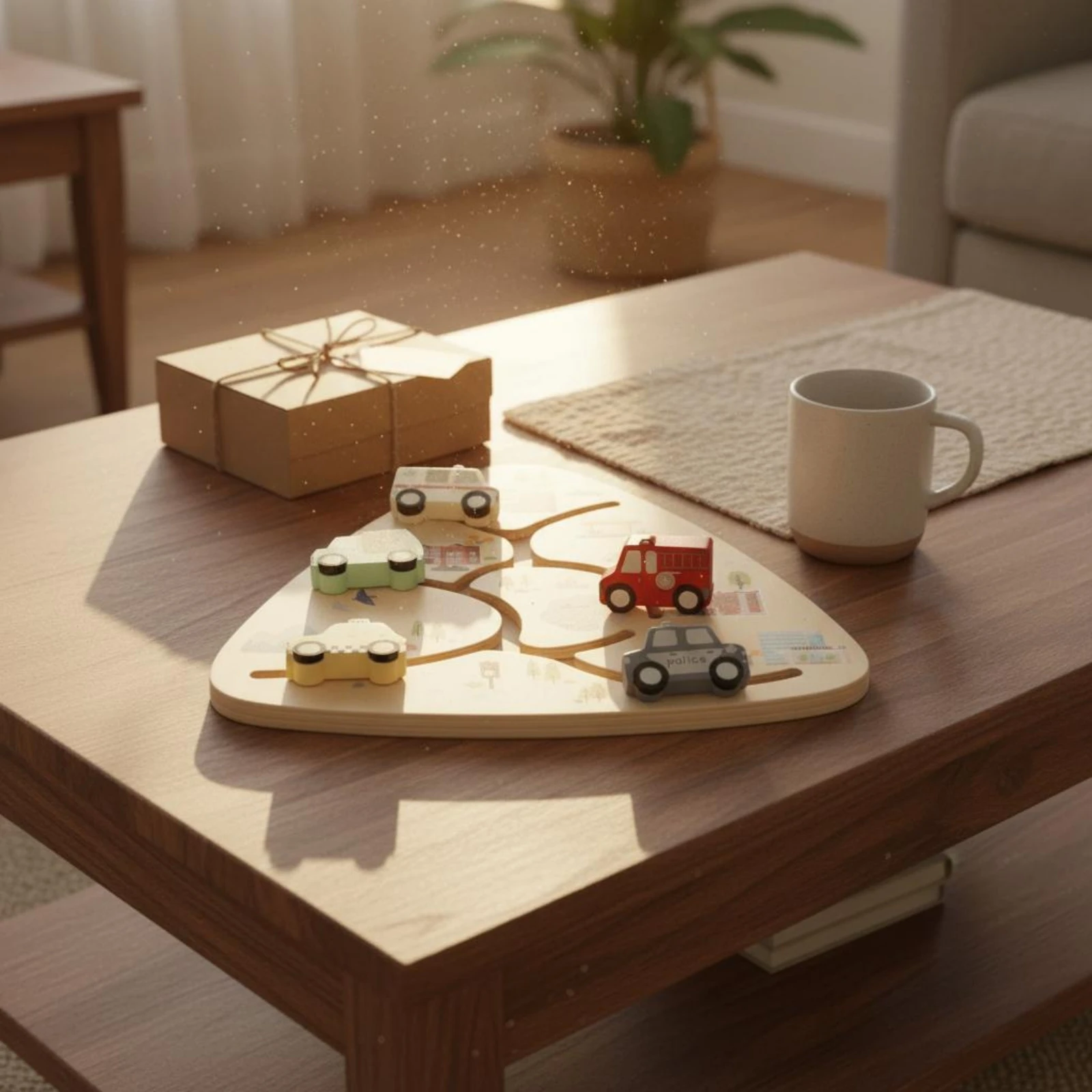 

Car Slide Maze Toy Safe Wooden Track Maze Toy Wooden Car Ramp Polished Edges Brain-Teaser Race Track Non for Playroom, Preschool