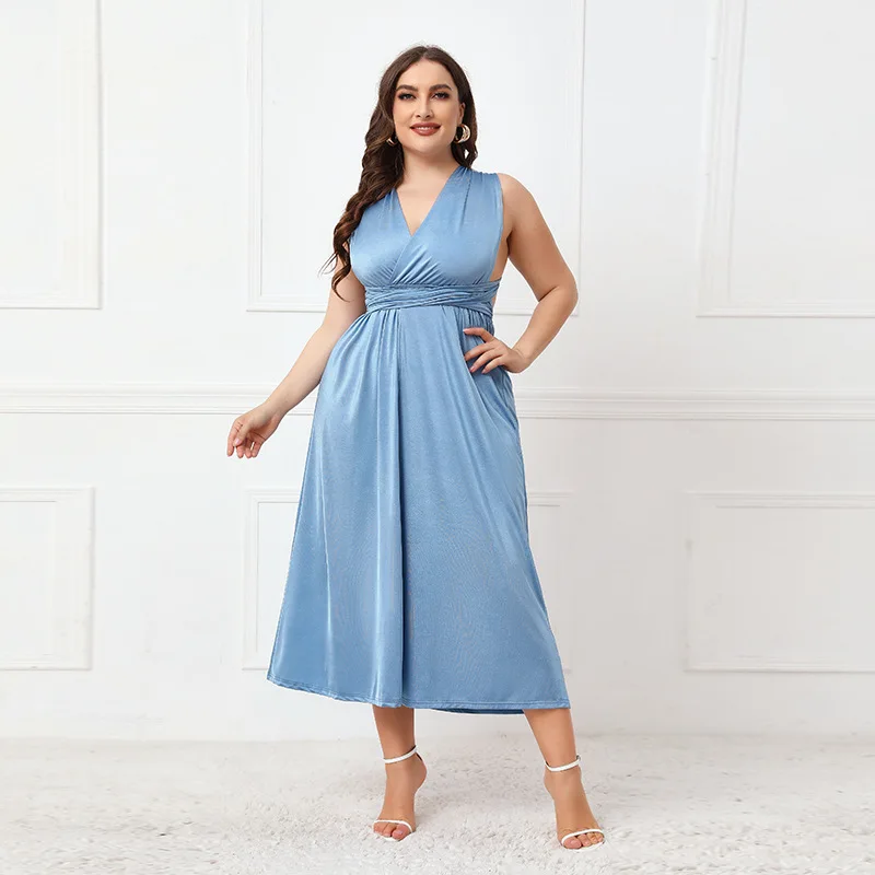 

Multi-wearing irregular dress long dress women's cross backless sexy strap dress high-end temperament elegant classic women's cl
