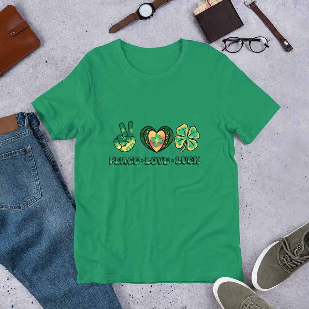 St Patrick's Day Shirt | Lucky Shirt | Peace Love Luck Unisex t-shirt