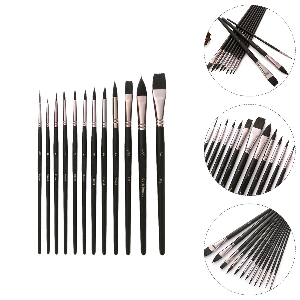 12 Pcs Color Multi-head Watercolor Brush Pen Gouache Pens Washable Paint Brushes